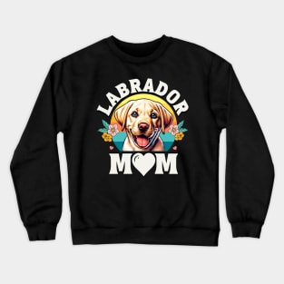 Colorful Labrador Mom Retro Sunset Dog Lover Mothers Day Crewneck Sweatshirt